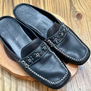 Vintage COACH ANTOINETTE Leather Loafers Made in Italy Size 8 B Black